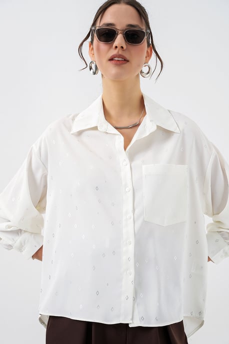 Übergroßes Langarmshirt mit Druck und Tasche - Image 1