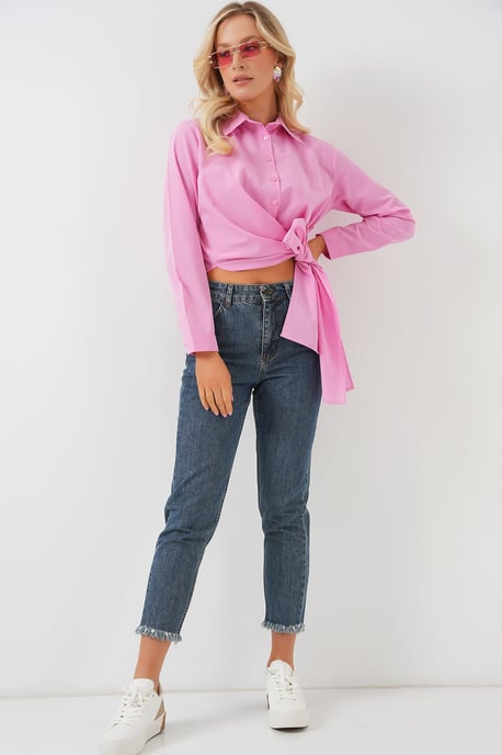 Crop-Shirt mit Schleifendetail - Image 2