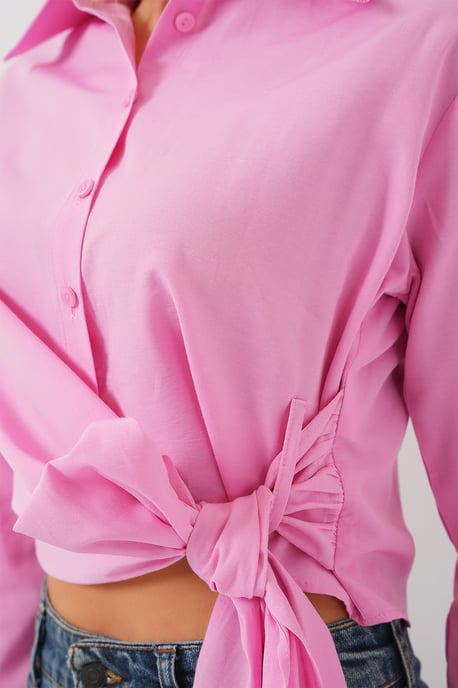 Crop-Shirt mit Schleifendetail - Image 5