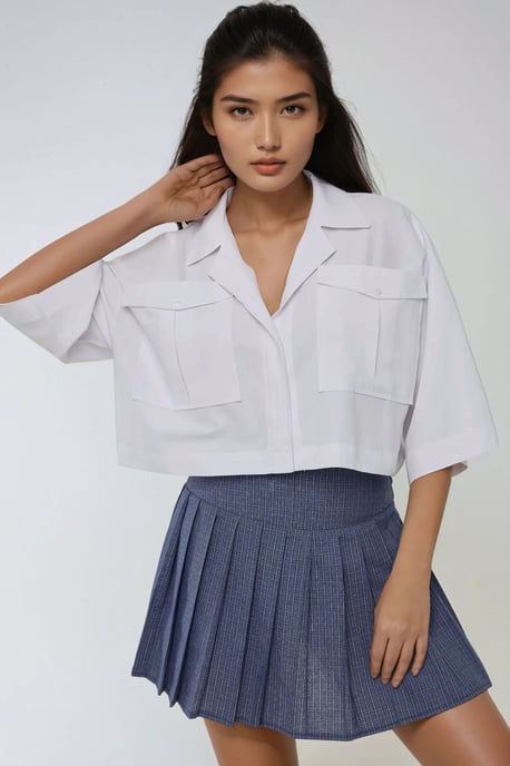 Crop-Shirt mit einer Taschenoptik - Image 2