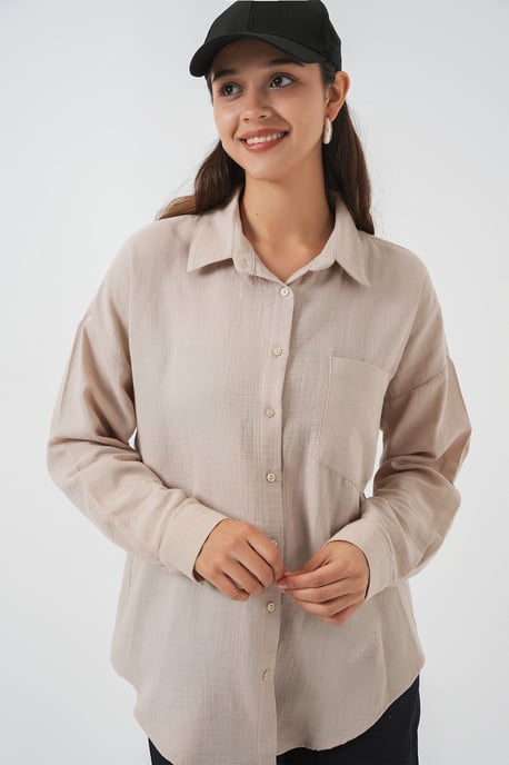 Oversized Hemd aus Leinenmischung mit TaschenDETAILS - Image 3