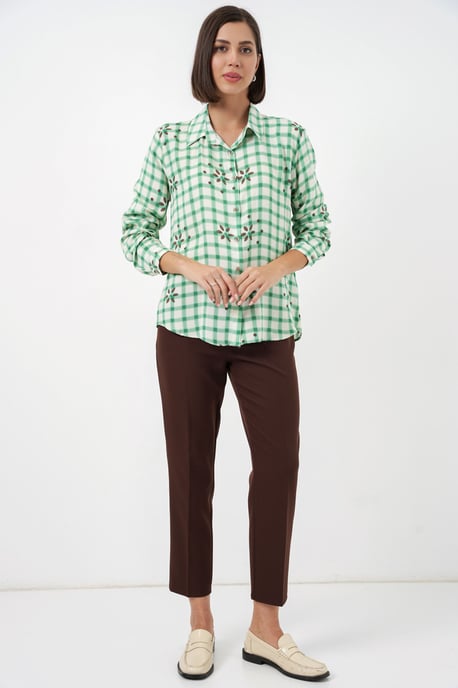 Karierte Button-Down-Hemd mit Kragen - Image 2