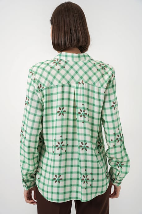 Karierte Button-Down-Hemd mit Kragen - Image 5