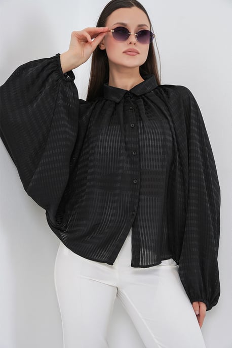 Übergroßes gestreiftes Button-Up Hemd - Image 1
