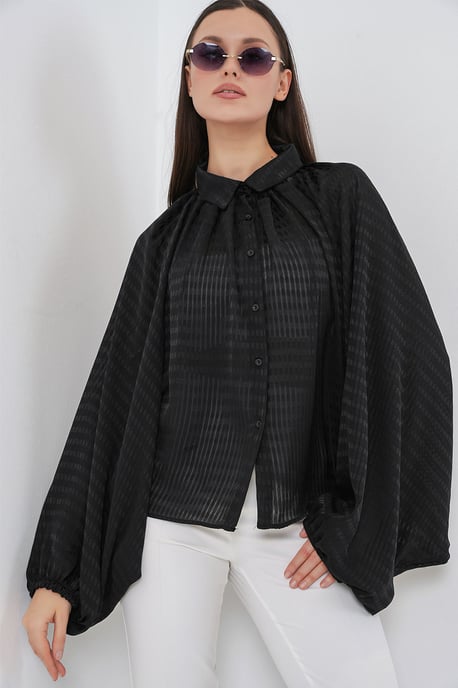 Übergroßes gestreiftes Button-Up Hemd - Image 3