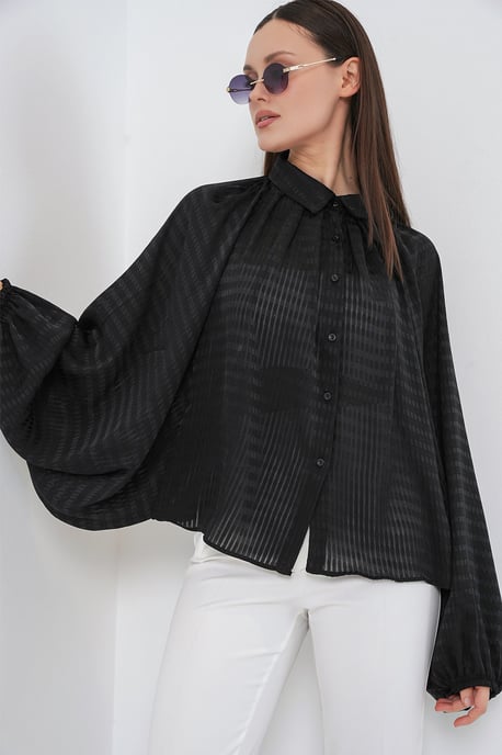 Übergroßes gestreiftes Button-Up Hemd - Image 4