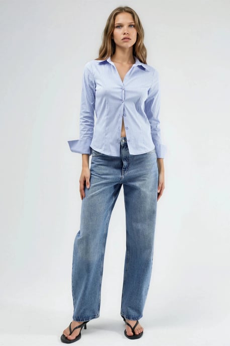 Figurbetontes gestreiftes Basic-Shirt - Image 3