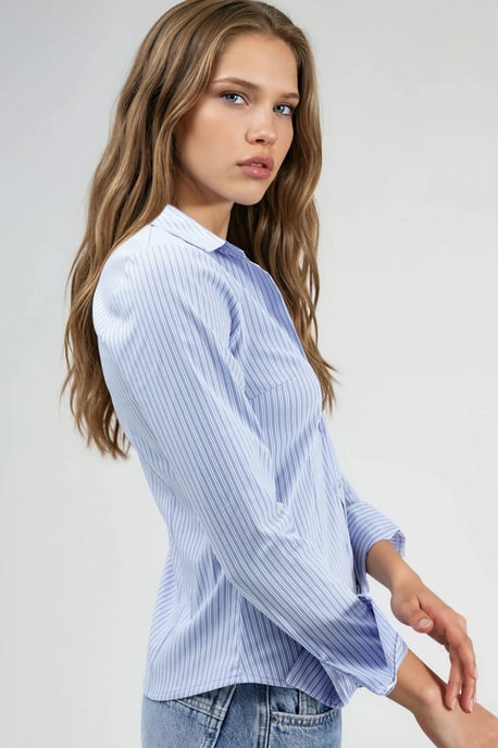 Figurbetontes gestreiftes Basic-Shirt - Image 5