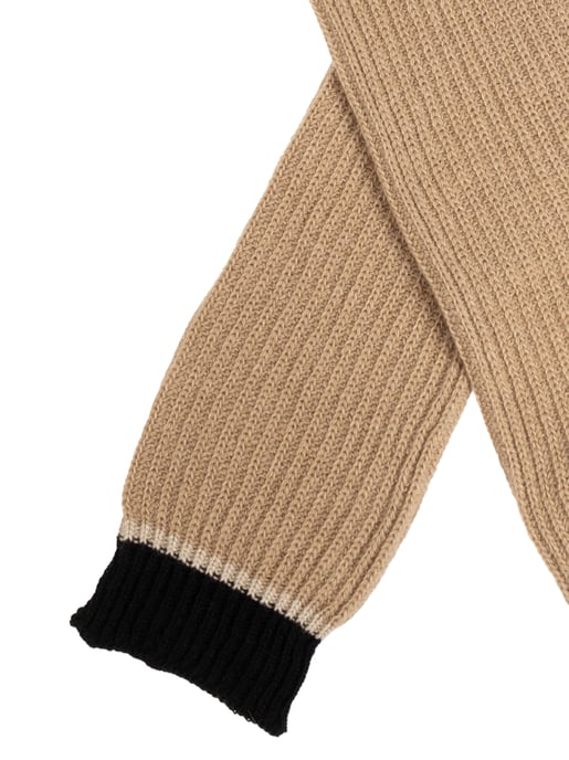 Zweifarbige, gerippte lange Handschuhe - Image 4