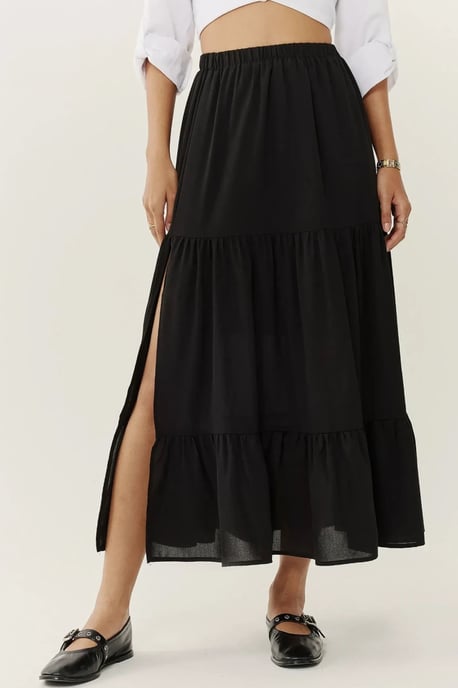 Hoch geschnittener Maxi-Rock mit Schlitz - Image 2