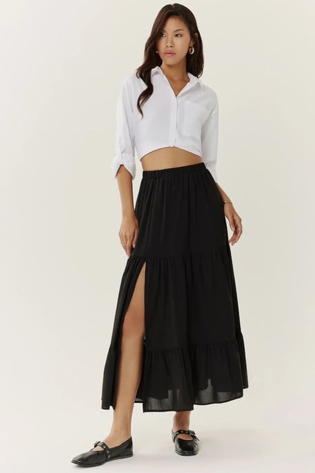 Hoch geschnittener Maxi-Rock mit Schlitz - Image 6