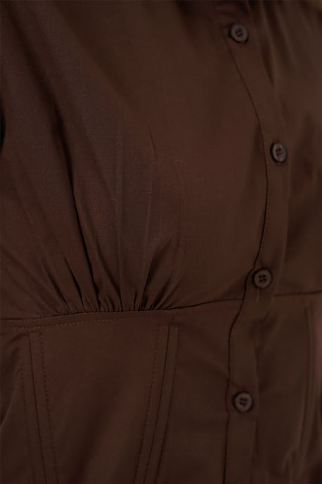 Tailliertes Popeline-Button-Up Kurzhemd - Image 5