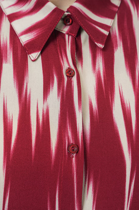 Muster Oversized Hemd mit Knopfverschluss - Image 4