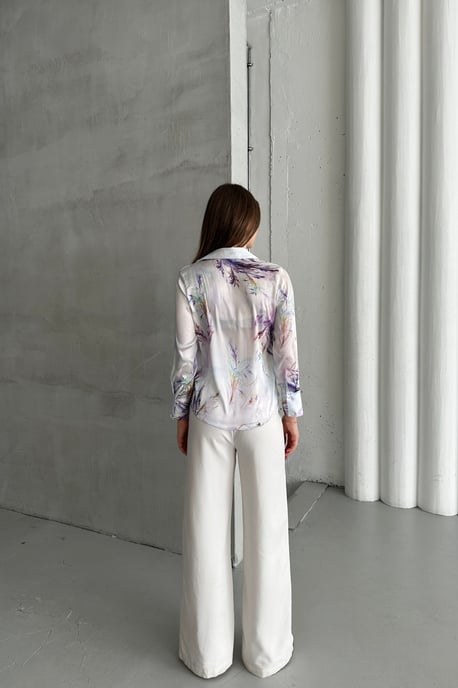 Strukturierte abstrakte Druckknopf-Bluse - Image 3