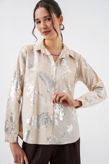Übergroßes gestreiftes Button-Up Hemd - Image 3