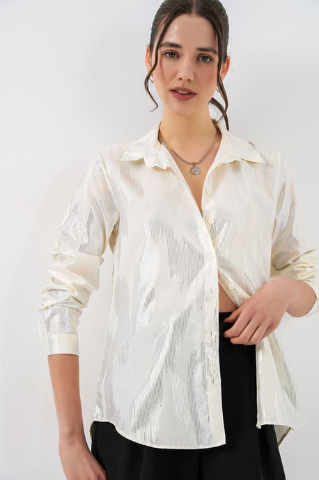 Übergroßes gestreiftes Button-Up Hemd - Image 3
