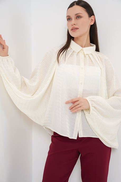 Übergroßes gestreiftes Button-Up Hemd - Image 5