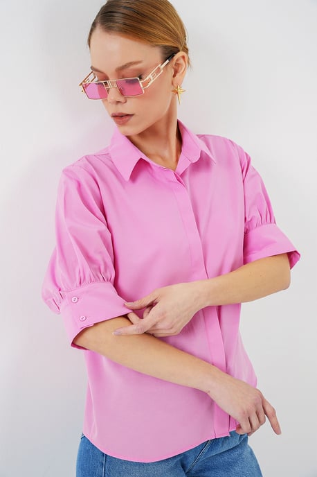 Popeline Button-Down-Hemd mit Kragen - Image 3