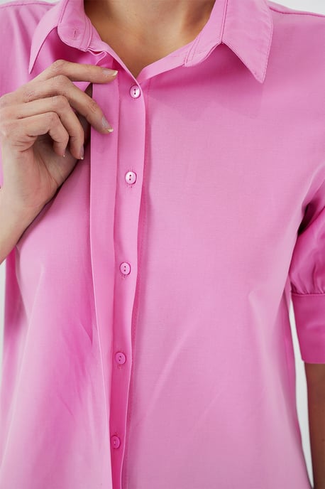 Popeline Button-Down-Hemd mit Kragen - Image 4