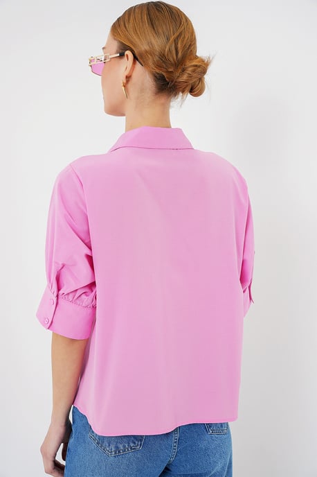Popeline Button-Down-Hemd mit Kragen - Image 5