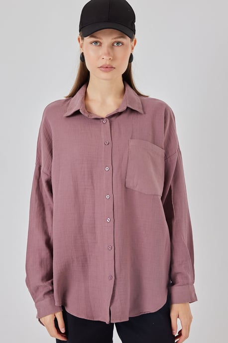 Oversized Hemd aus Leinenmischung mit TaschenDETAILS - Image 2