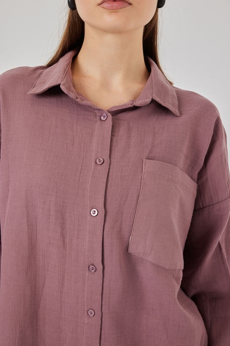 Oversized Hemd aus Leinenmischung mit TaschenDETAILS - Image 5