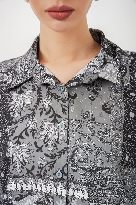 Übergroßes Paisley-Print Hemd mit Knöpfen - Image 6