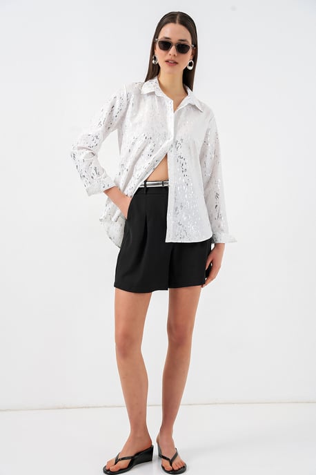 Übergroßes gestreiftes Button-Up Hemd - Image 2
