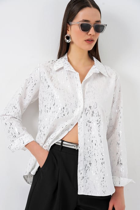 Übergroßes gestreiftes Button-Up Hemd - Image 3