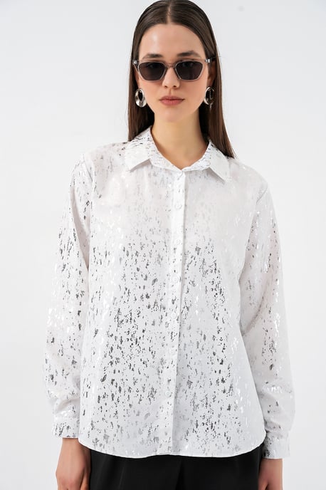 Übergroßes gestreiftes Button-Up Hemd - Image 4