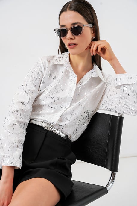 Übergroßes gestreiftes Button-Up Hemd - Image 5