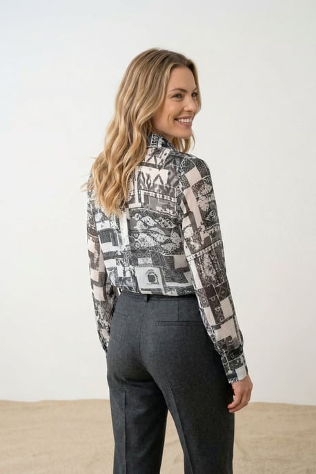 Geometrisches Muster Button-Up Hemd - Image 3