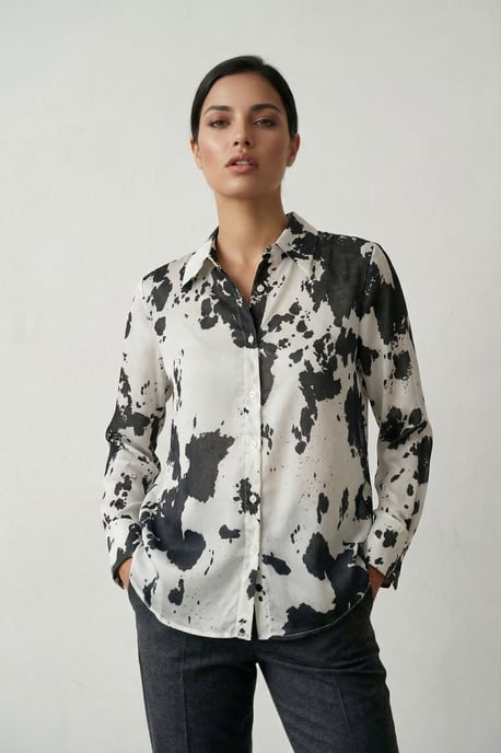 Abstrakte Print-Hemdbluse - Image 6