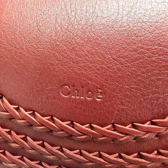 Chloé Kleine Hudson Umhängetasche aus burgunderrotem Leder - Image 2