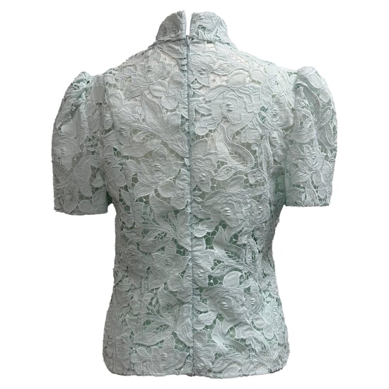Zimmermann Natura High-Neck Spitze Bluse aus mintgrünem Polyester - Image 3