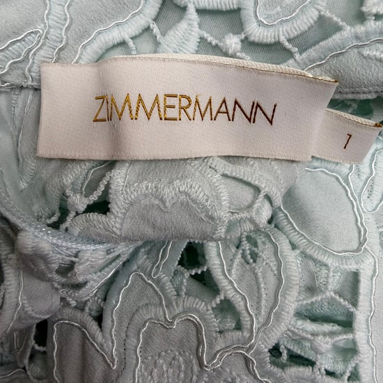 Zimmermann Natura High-Neck Spitze Bluse aus mintgrünem Polyester - Image 4
