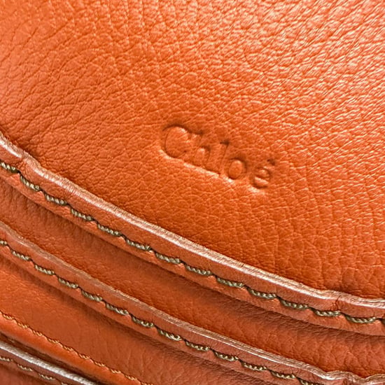 Chloé Medium Marcie Crossbody Bag aus orangefarbenem Leder - Image 3