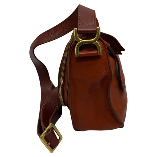 Chloé Medium Marcie Crossbody Bag aus orangefarbenem Leder - Image 4