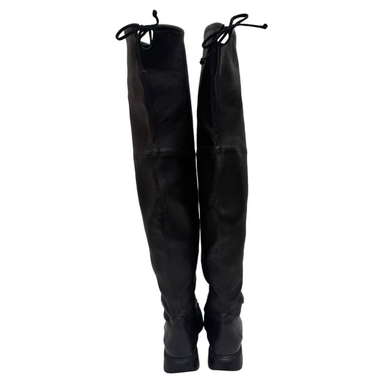 Stuart Weitzman Lowland Overknee-Stiefel aus schwarzem Leder - Image 3