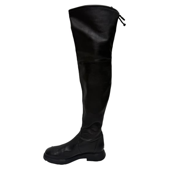 Stuart Weitzman Lowland Overknee-Stiefel aus schwarzem Leder - Image 4