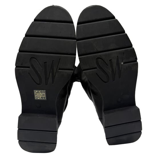 Stuart Weitzman Lowland Overknee-Stiefel aus schwarzem Leder - Image 6