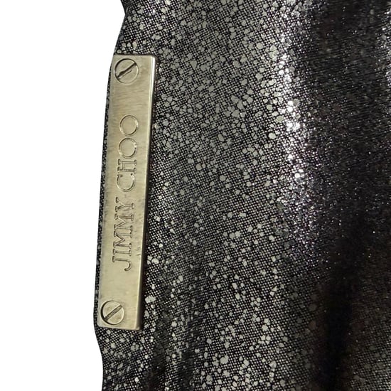 Jimmy Choo Chandra Chain Clutch aus schwarzem Schimmerleder - Image 5