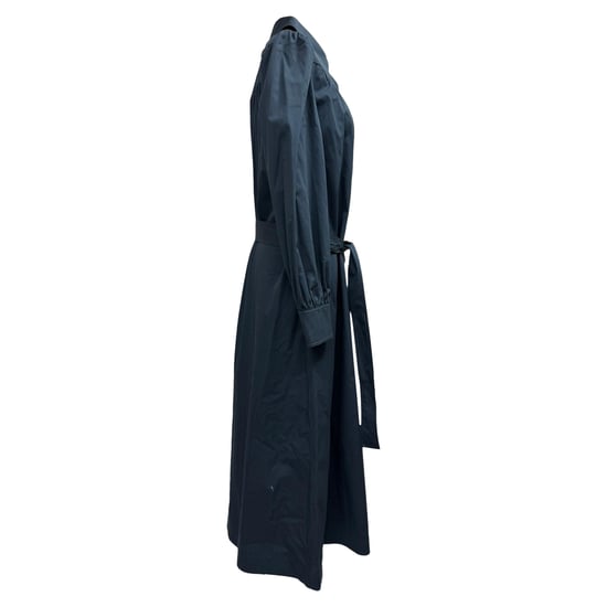 Tory Burch Artist Langarm-Midi-Hemdkleid aus marineblauer Baumwolle - Image 2