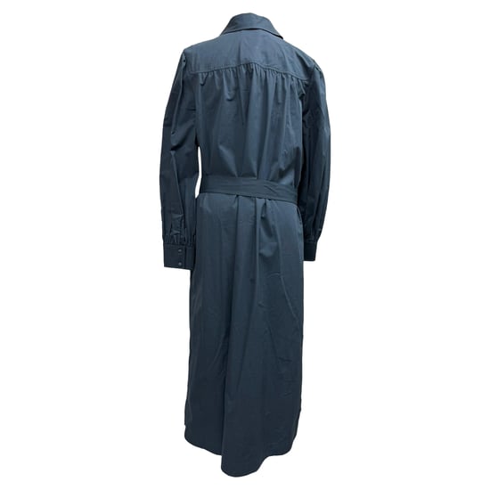 Tory Burch Artist Langarm-Midi-Hemdkleid aus marineblauer Baumwolle - Image 3