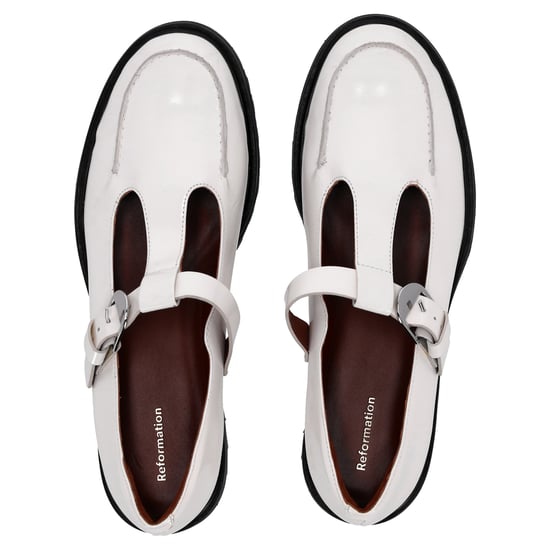 Reformation Mary Jane Ballerinas aus weißem Leder - Image 6