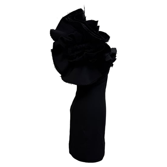 Jacquemus Le Raphia Duna Rüschenshirt Mini-Kleid aus schwarzer Wolle - Image 2