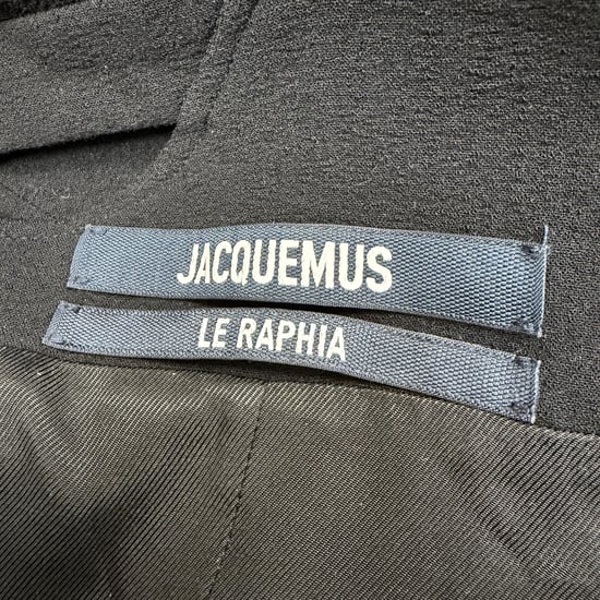 Jacquemus Le Raphia Duna Rüschenshirt Mini-Kleid aus schwarzer Wolle - Image 4