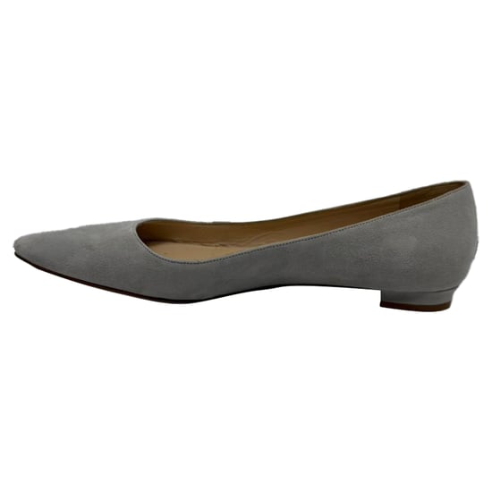 Manolo Blahnik Ballerinas mit spitzer Zehenpartie aus grauem Wildleder - Image 4
