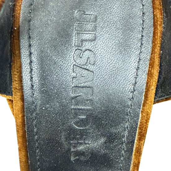 Jil Sander Plateau-Sandalen mit gedrehtem Design aus braunem Samt - Image 6