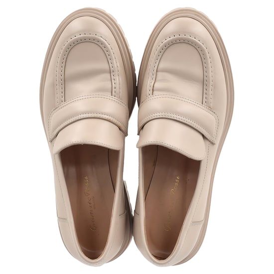 Gianvito Rossi Plateau-Loafer aus nudefarbenem Leder - Image 3